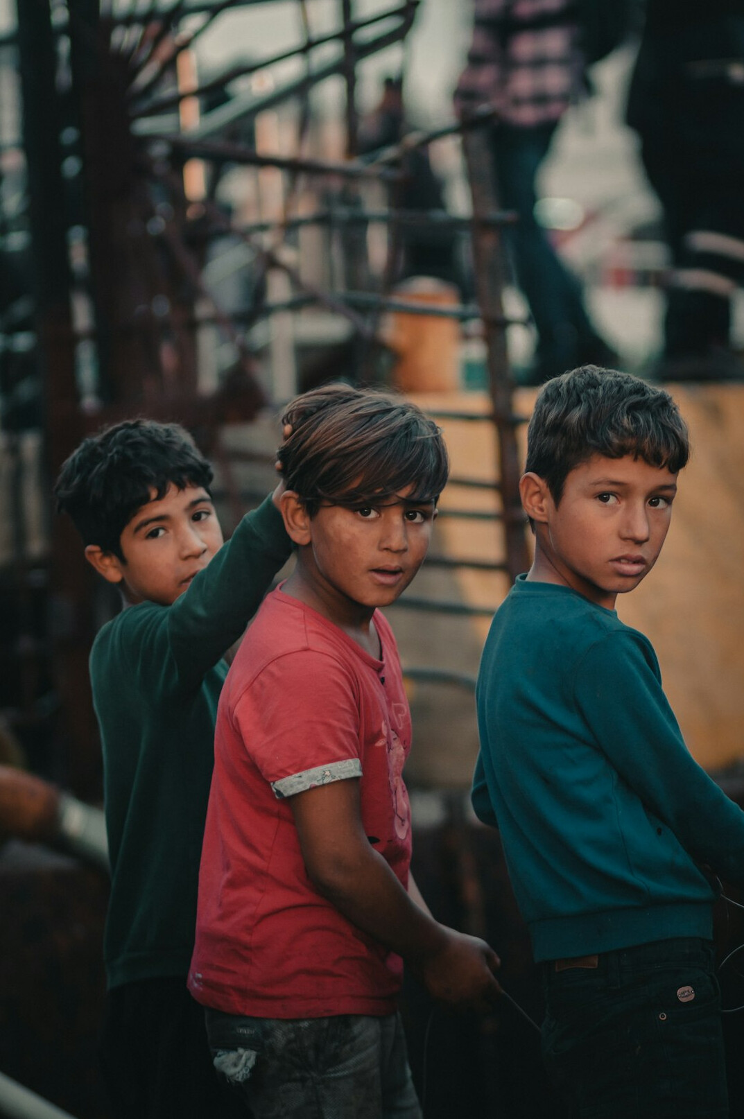 children playing in street
