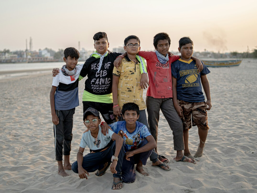 group of young locals