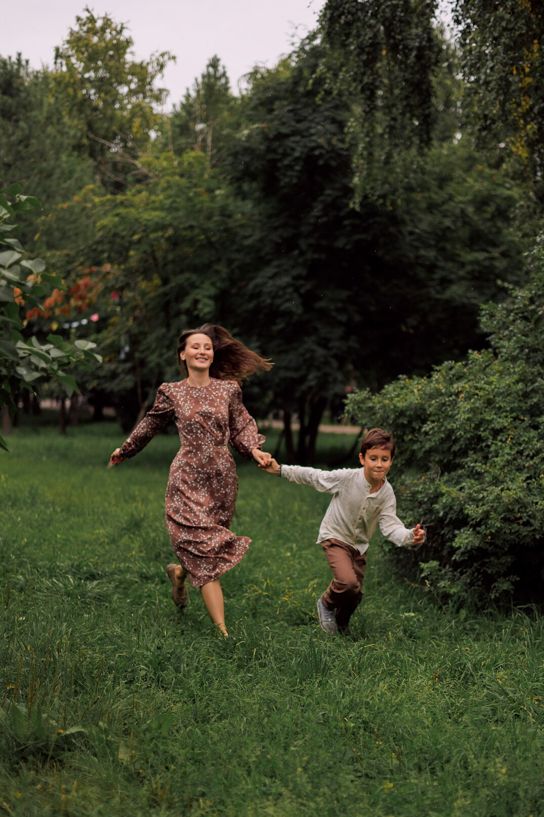 woman with child in park